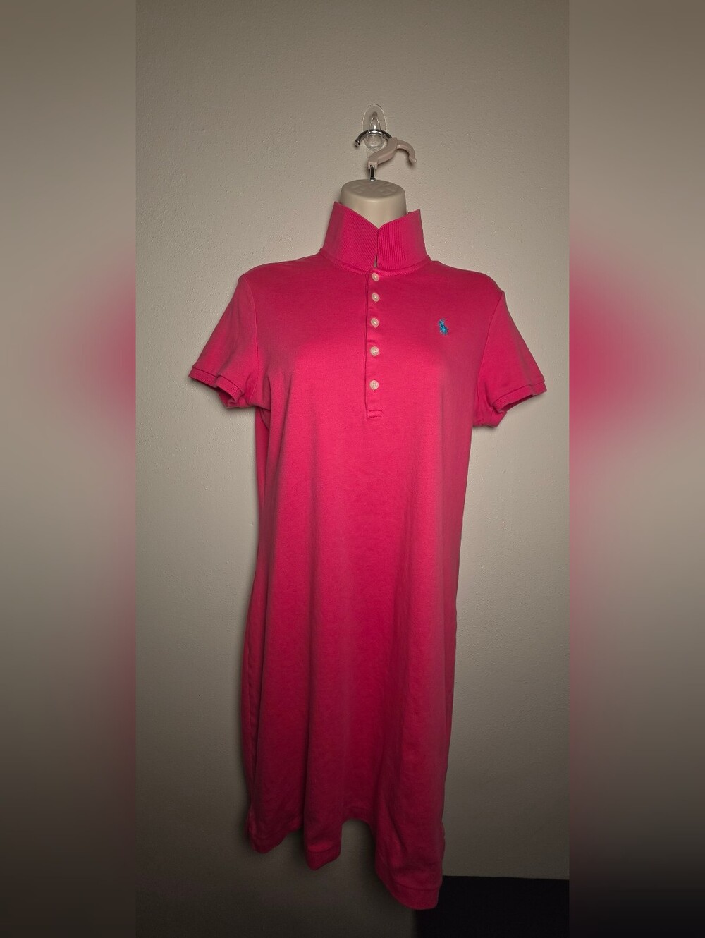 Polo by Ralph Lauren Women's Short Sleeve Polo Dress in Bright Pink